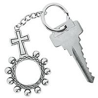 Key Chain Rosary Rings Silver