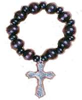 Beaded  Rosary Ring Black Catholic