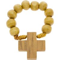 Wooden Rosary Ring One Decade 