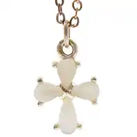White Cats Eye First Communion Necklace