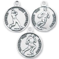 Sterling Silver St. Christopher Sports Necklaces