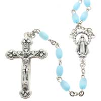 Chain Rosary with Blue Rosary Beads, Miraculous Rosary