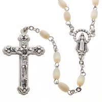 Chain Rosary with Ivory Rosary Beads, Miraculous Rosary