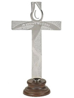 In Loving Memory Silver Standing Cross 