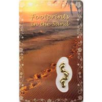 Footprints in the Sand Prayer Card & Charm