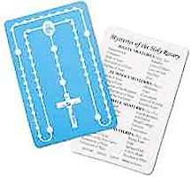 Mysteries of the Rosary Embossed Plastic Card