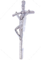 Realistic Wall Crucifix, Silver  5.5 Inches Tall