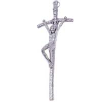 5.5 Inch Silver Papal Crucifix - Wall Crucifix