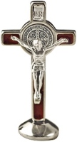 3 Inch Silver St Benedict Desk Crucifix 