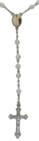 Chain Rosary with Rose Shaped White Rosary Beads