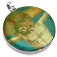 Jesus on Cross Picture Stainless Steel Pendant