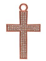 Bronze Rhinestone Cross Pendant Large