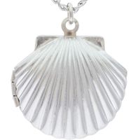 Baptism Shell Picture Locket Silver