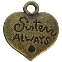 Sisters Always, Friends Forever - Sister Charms (Pkg of 6)