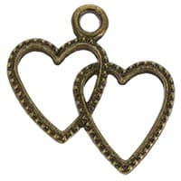 Double Heart Charms - Open Heart Charms (Pkg of 12)