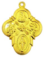 4 Way Catholic Gold Medal Charm