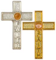 Faith Mustard Seed Cross Pin Gold