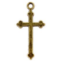 Budded Cross Charm Antique Bronze (Pkg of 12)