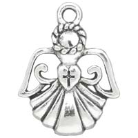 Guardian Angel Charm With Cross on Heart (Pkg of 12)