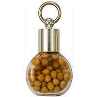 Silver Top Glass Bottle Charms with Mustard Seeds