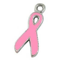 Breast Cancer Awareness Charms - Pink Ribbon Charms (Pkg of 12)