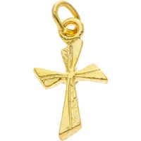 Twisted Cross Charm Gold
