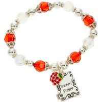 Teacher Apple Charm Stretch Bracelet