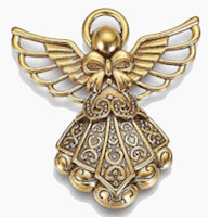  Angel with Halo Golden Charm Pendant