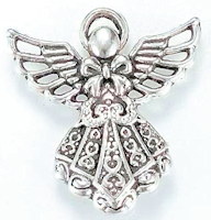  Angel with Halo Silver Charm Pendant