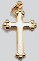  Cross Charm Budded Gold (Pkg of 12)