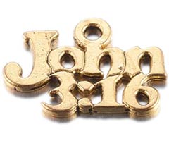 John 3.16 Charm Religious Charms (Pkg of 12)