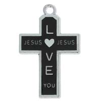 Jesus Loves You Cross Charm - Assorted Colors