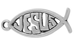 Jesus Fish Charms Silver (Pkg of 6)