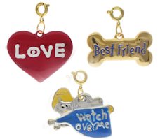 Angel, Love and Best Friend Dog Charm Set