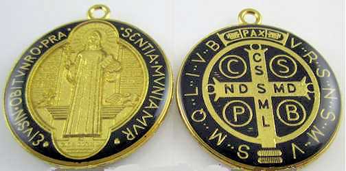St. Benedict Round Gold Medal Pendant
