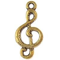 Treble Clef Charms, Music Charms - Antique Bronze