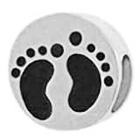 Sterling Silver Baby Footprints (Pandora Sized Hole)