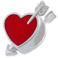 Sterling Silver Love Heart & Arrow Charm