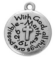 Matthew 19:26 Jewelry Charms - Bible Charms