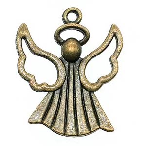 Antique Bronze Guardian Angel Charm