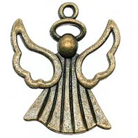Antique Bronze Guardian Angel Charm