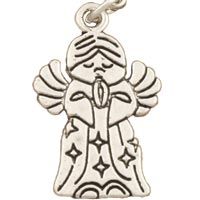 Angel Praying Silver Charm with Lobster Claw Clasp