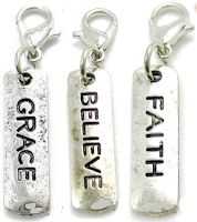 Grace, Believe & Faith Jewelry Charms (Set of 3)