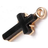 Black and Gold Cross Charms (Pkg of 6)