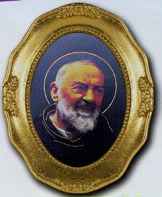 Saint Padre Pio Gold Framed Picture