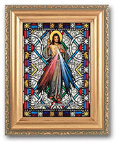 Divine Mercy - Stained Glass - Framed