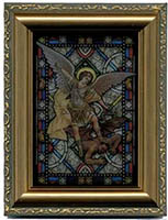 St. Michael - Stained Glass - Framed