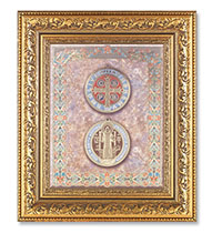 St Benedict in Detailed Gold Leaf Frame