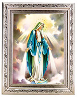 Our Lady of Grace Print n Antique Silver Frame