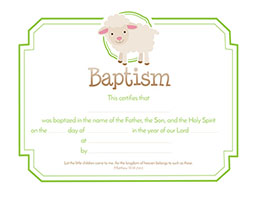 Baptism Certificate (Pkg of 6) Matthew 19:14 